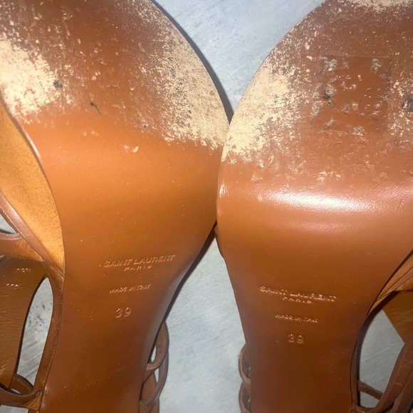 YSL Tan Strappy Sandals - Tribute Sandals - Picture 8 of 8